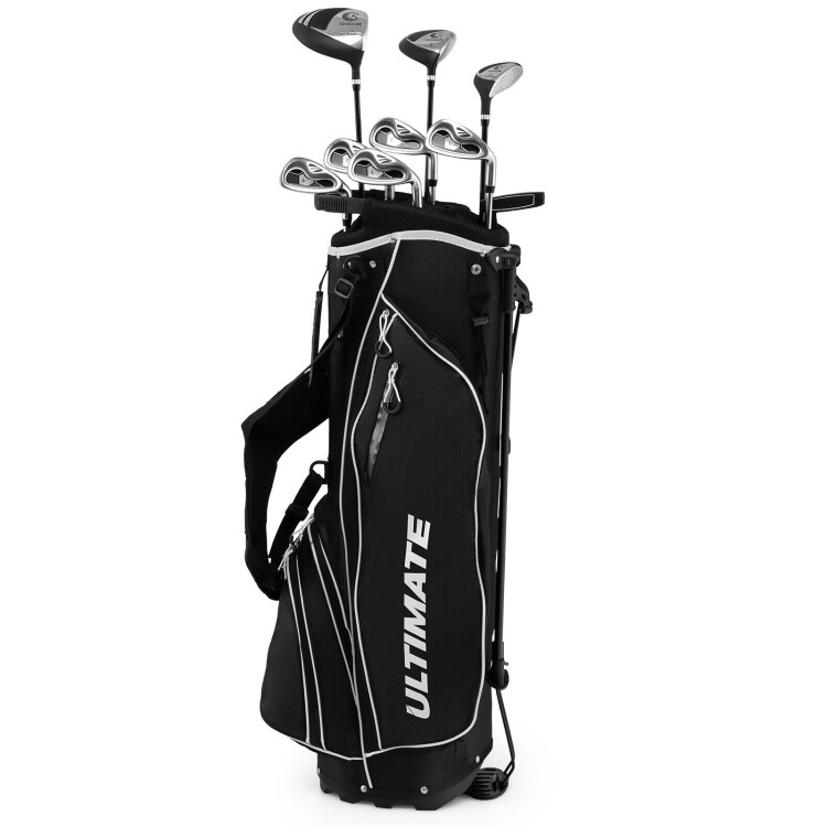Men’s Profile Complete Golf Club Package Set Includes 10 Pieces-BlackCostway Gallery View 1 of 12