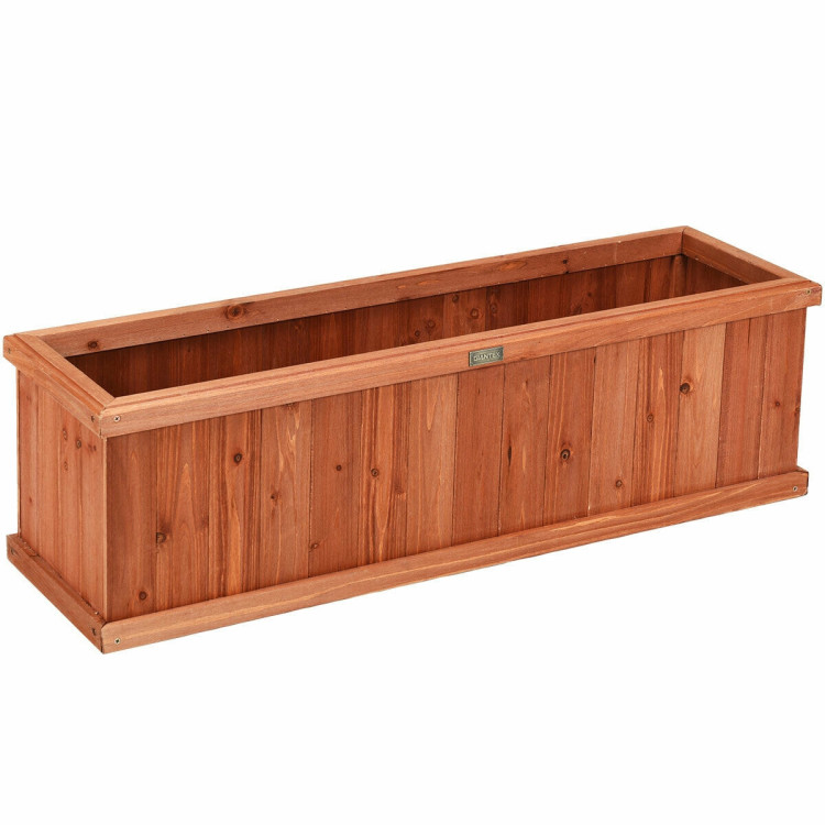 3 Feet x 3 Inch Wooden Decorative Planter Box for Garden Yard and Window Costway Gallery View 1 of 12