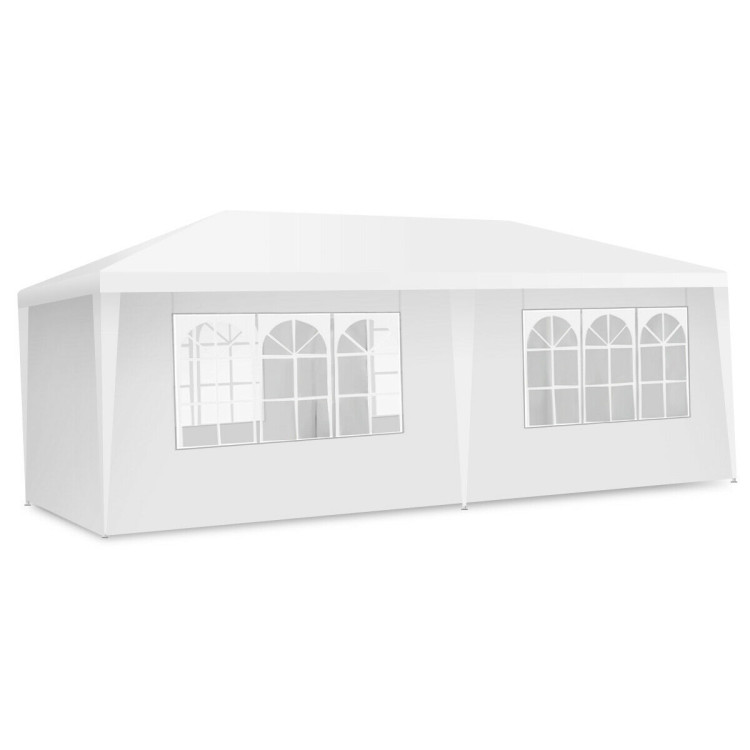 10 x 20 Feet 6 Sidewalls Canopy Tent with Carry Bag-WhiteCostway Gallery View 8 of 13