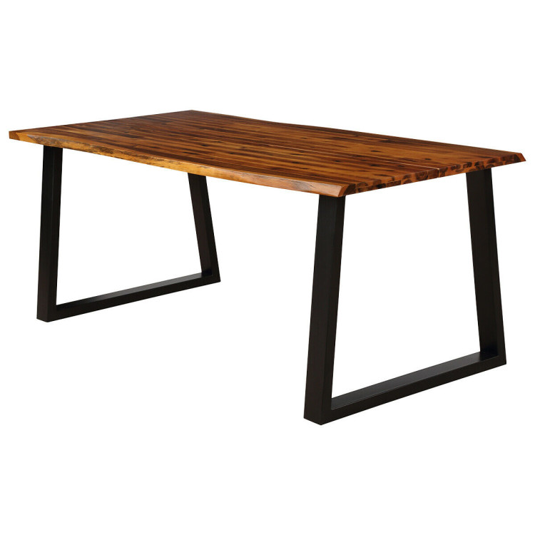 Rectangular Acacia Wood Dining TableCostway Gallery View 4 of 10