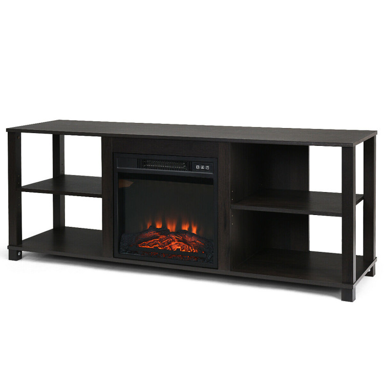 2-Tier TV Storage Cabinet Console with Adjustable ShelvesCostway Gallery View 8 of 11