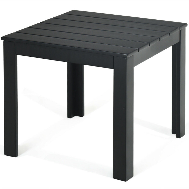 Wooden Square Patio Coffee Bistro Table-BlackCostway Gallery View 8 of 12