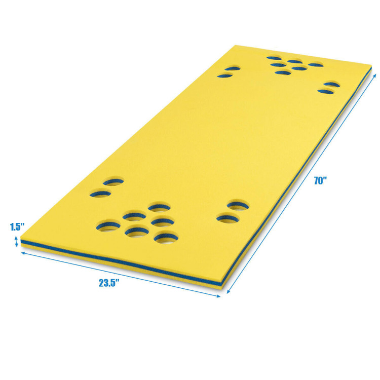 5.5 Feet 3-Layer Multi-Purpose Floating Beer Pong Table-YellowCostway Gallery View 6 of 12
