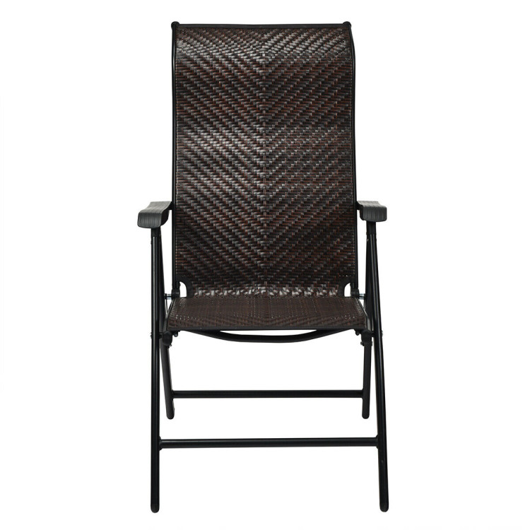 Patio Rattan Folding Chair with ArmrestCostway Gallery View 9 of 10