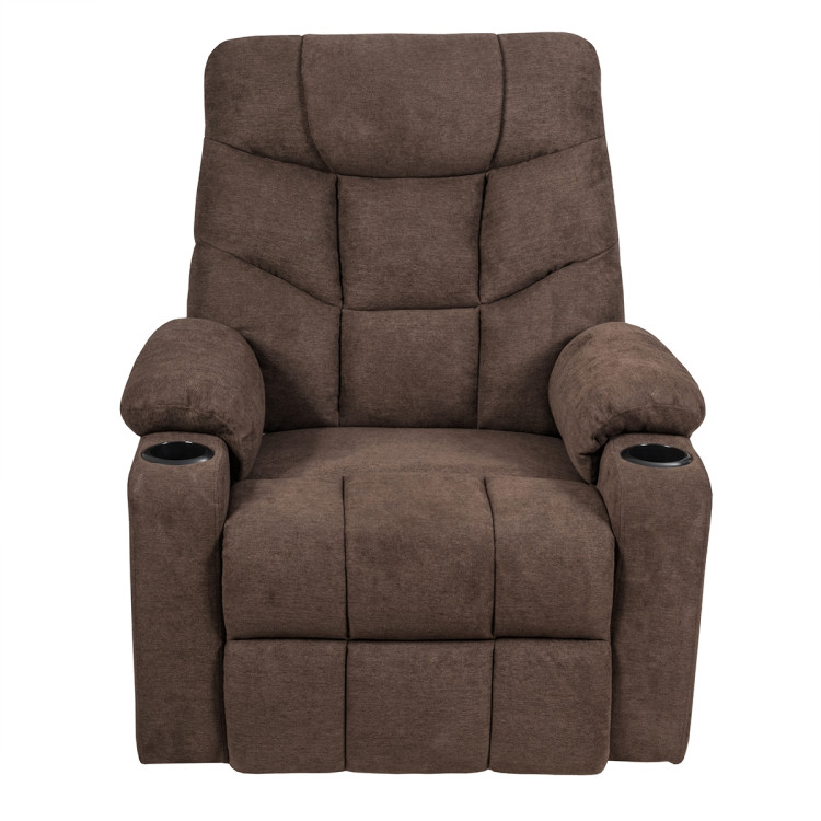 Electric Power Lift Recliner Massage Sofa-BrownCostway Gallery View 8 of 10