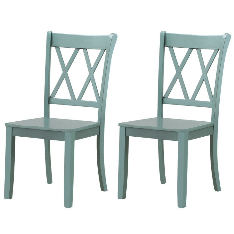 Set of 2 Cross Back Rubber Wood Dining ChairsCostway Gallery View 4 of 14