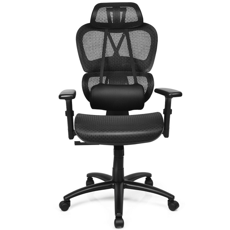 Mesh Office Chair Recliner with Adjustable HeadrestCostway Gallery View 7 of 10