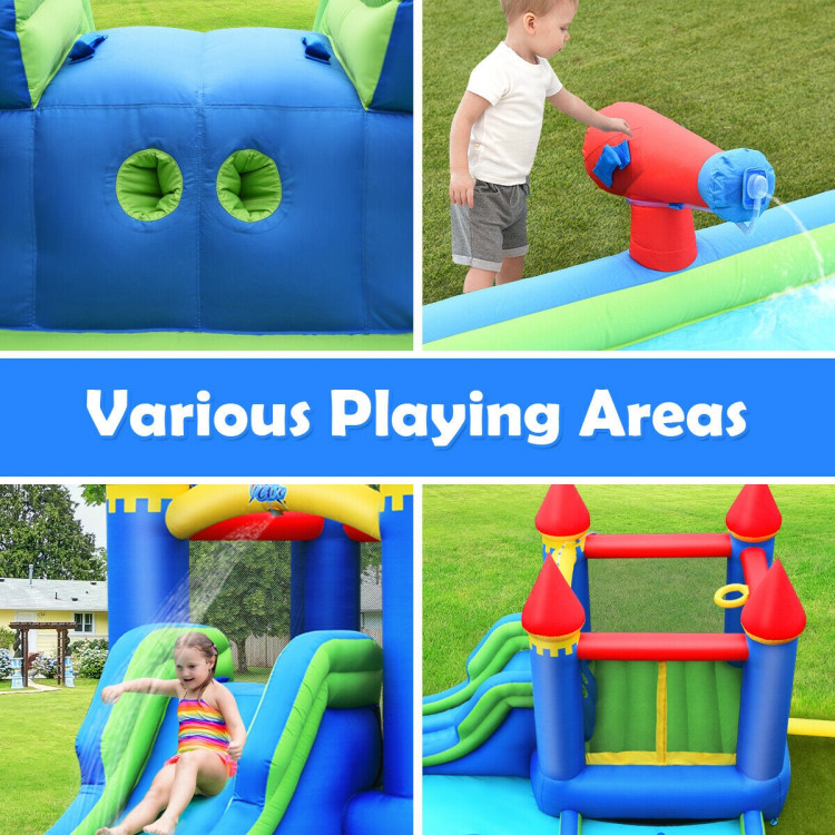 Inflatable Bounce House Castle Water Slide with Climbing WallCostway Gallery View 10 of 12
