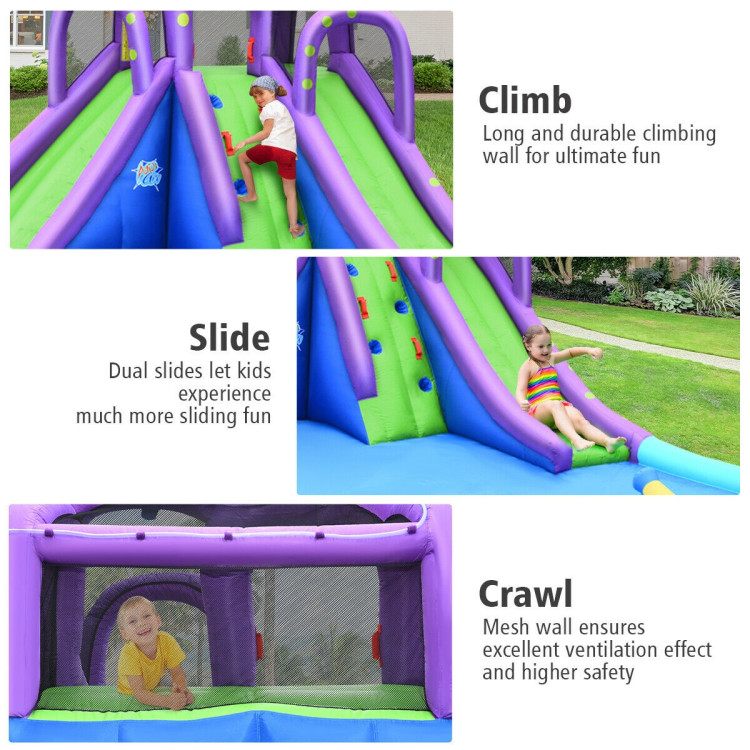 Inflatable Water and Sand Park Mighty Bounce House with Large PoolCostway Gallery View 10 of 12