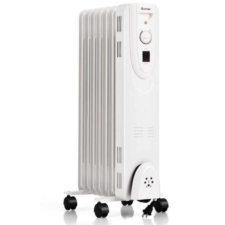 1500W Oil Filled Radiator Heater with Dual Safe ProtectionsCostway Gallery View 8 of 12