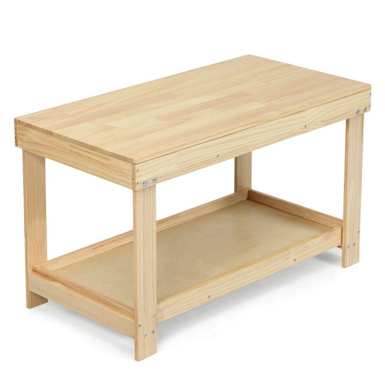 Solid Multifunctional Wood Kids Activity Play Table-NaturalCostway Gallery View 11 of 12