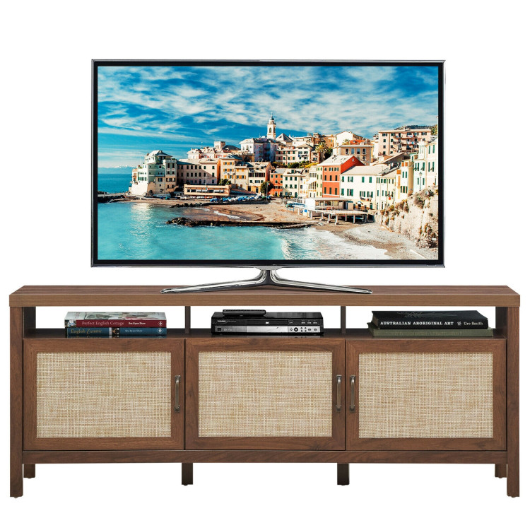Universal TV Stand Entertainment Media Center for TV's up to 65 Inch-WalnutCostway Gallery View 6 of 12
