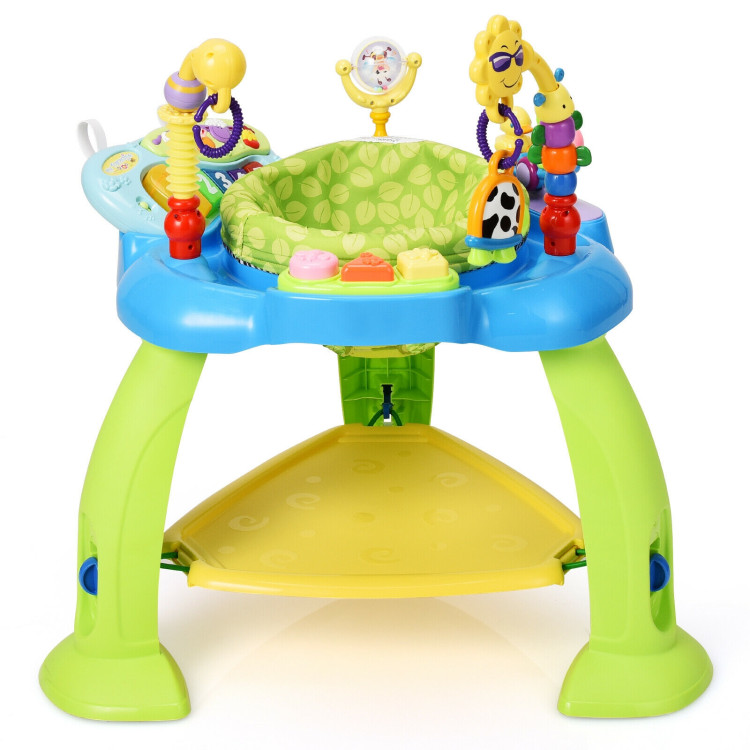 2-in-1 Baby Jumperoo Adjustable Sit-to-stand Activity Center-GreenCostway Gallery View 3 of 10