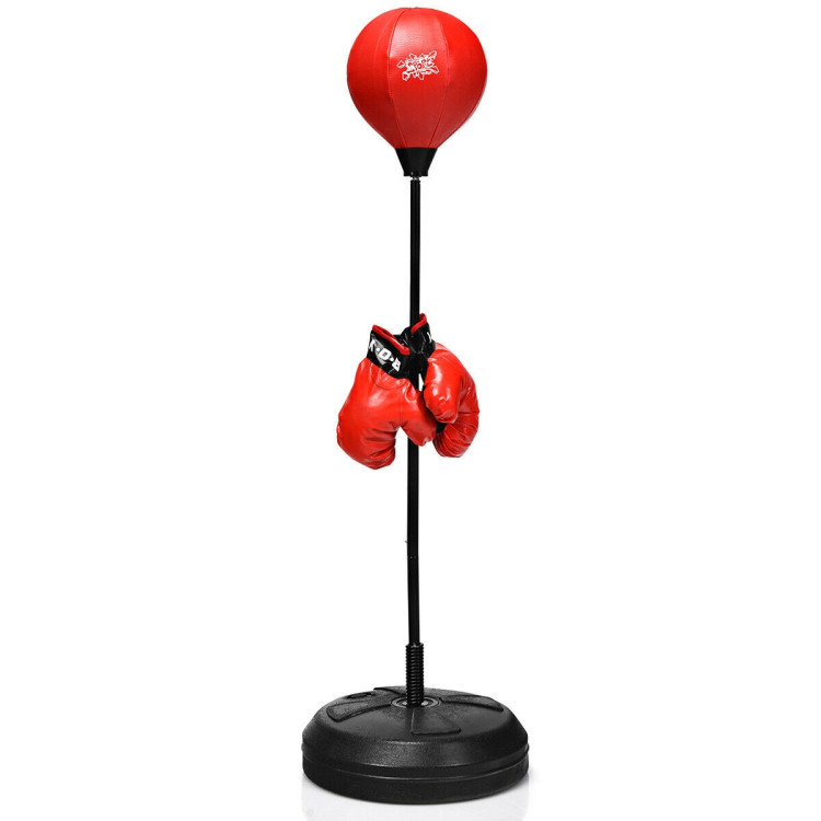 Adjustable Height Punching Bag with Stand Plus Boxing Gloves for Both Adults and KidsCostway Gallery View 1 of 12