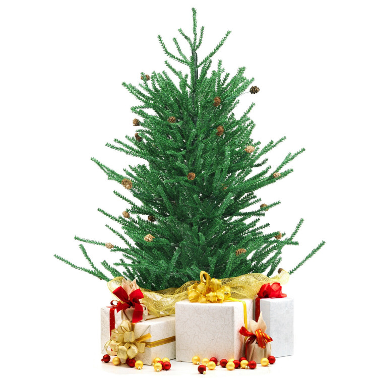 36 Inch Mini Carmel Pine Christmas Tree with 30 PineconesCostway Gallery View 8 of 10