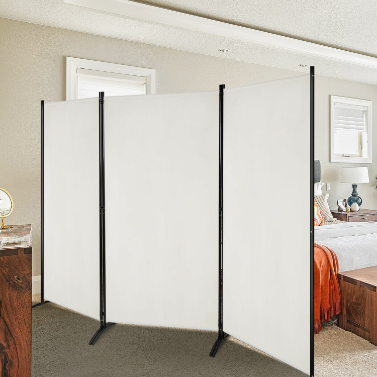 3-Panel Room Divider Folding Privacy Partition Screen for Office Room-WhiteCostway Gallery View 12 of 12