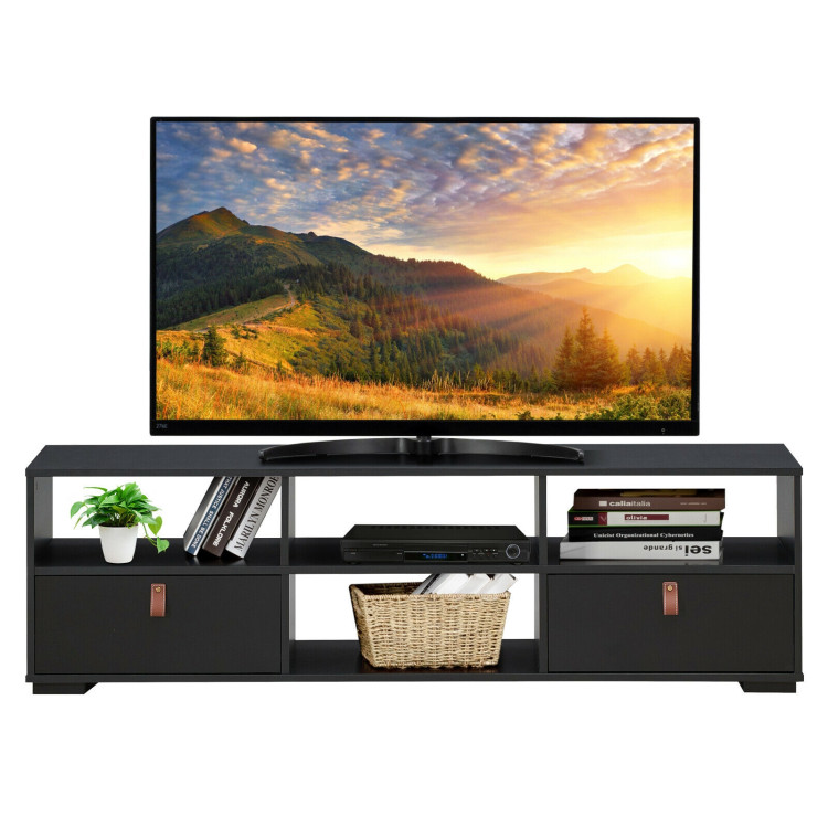 TV Stand Entertainment Media Center Console for TV's up to 60 Inch with Drawers-BlackCostway Gallery View 9 of 12