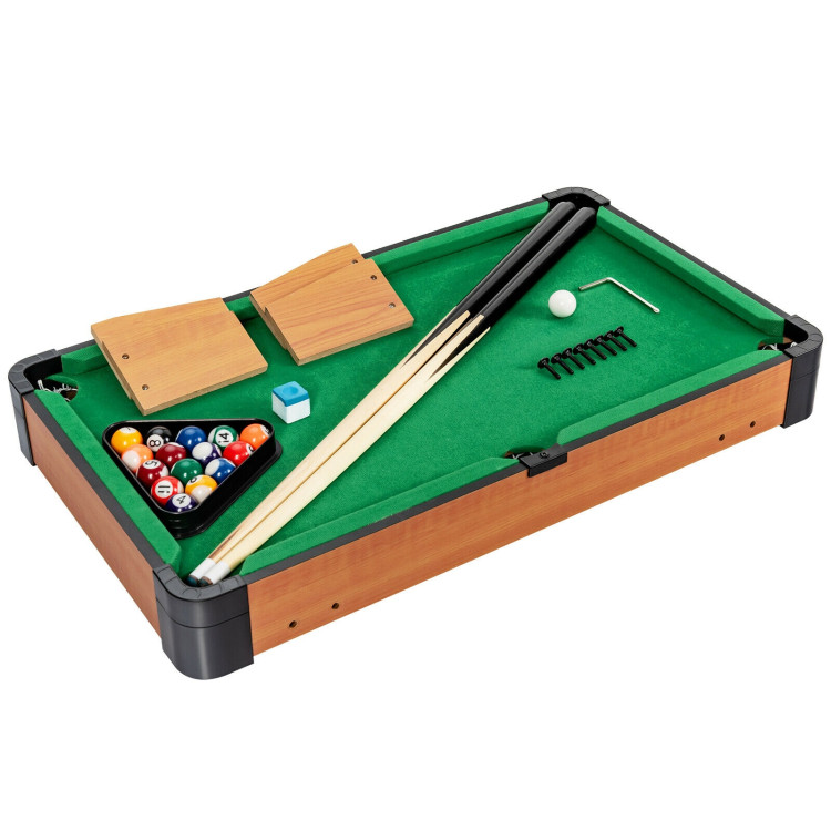24” Mini Tabletop Pool Table Set Indoor Billiards Table with AccessoriesCostway Gallery View 5 of 12