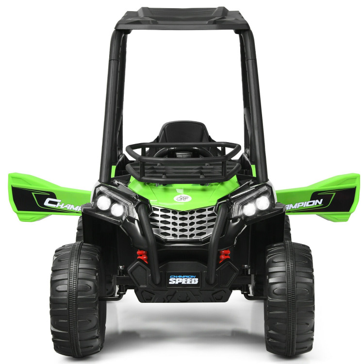 12V Kids RC Electric Ride On Off-Road UTV Truck with MP3 and Light-GreenCostway Gallery View 8 of 12