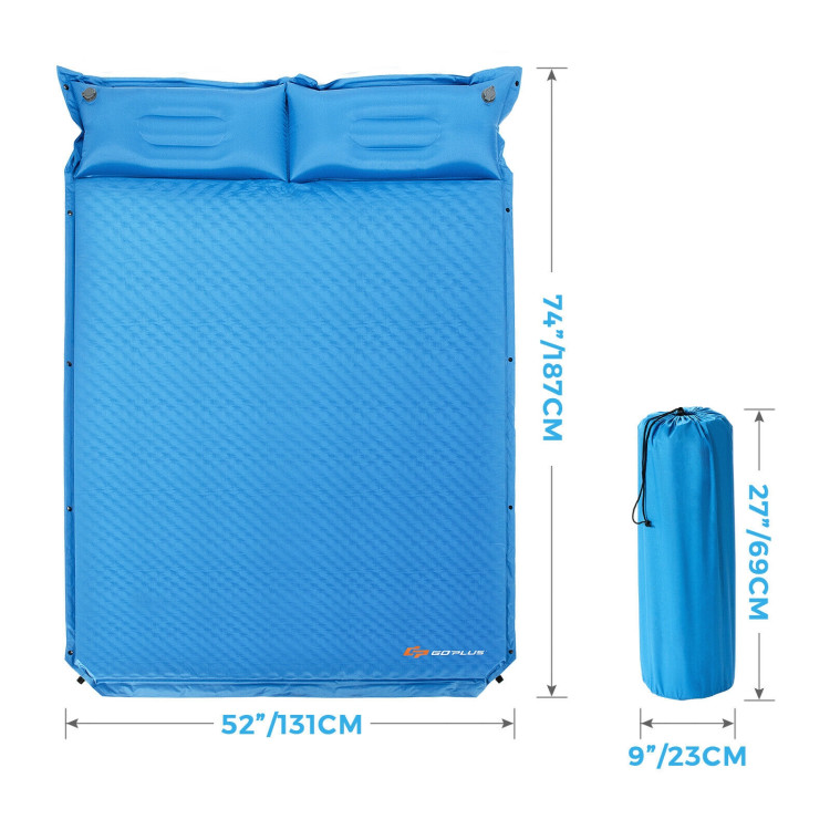 Self-Inflating Camping Outdoor Sleeping Mat with Pillows BagCostway Gallery View 4 of 10