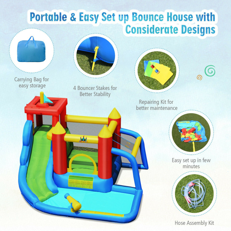 Inflatable Bouncer Bounce House with Water Slide Splash Pool without BlowerCostway Gallery View 12 of 12