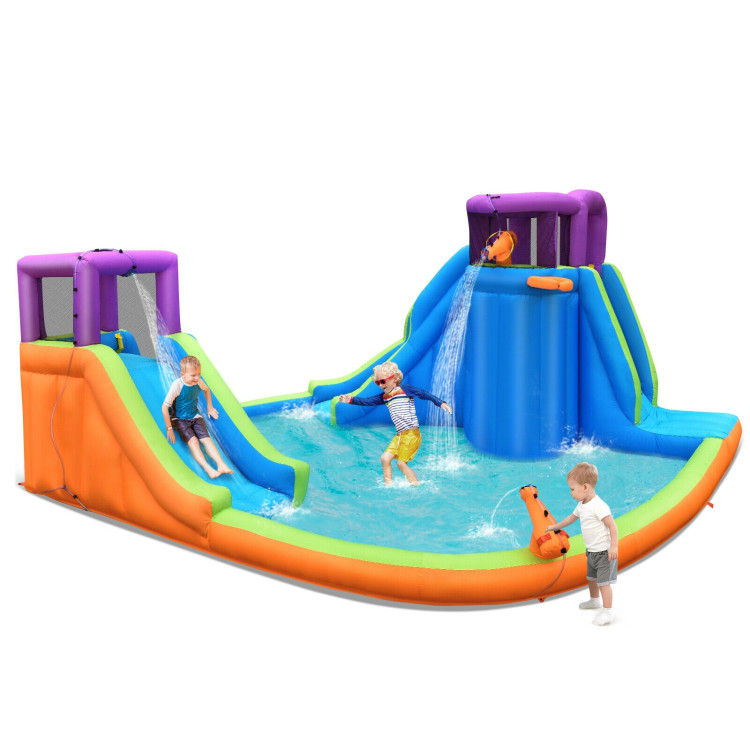 6-in-1 Inflatable Dual Water Slide Bounce House Without BlowerCostway Gallery View 9 of 12