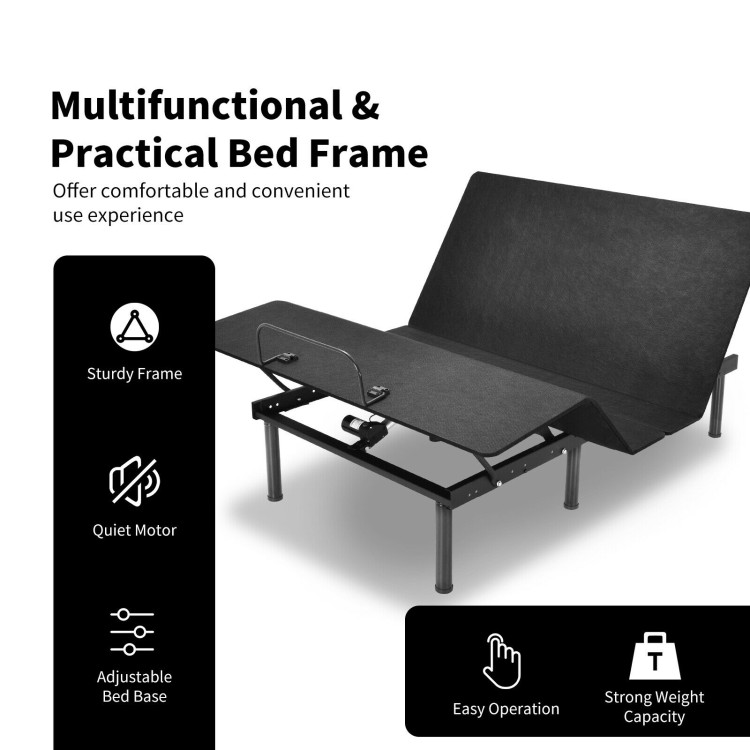 Queen Size Adjustable Bed Base Frame with Wireless Remote ControlCostway Gallery View 10 of 12