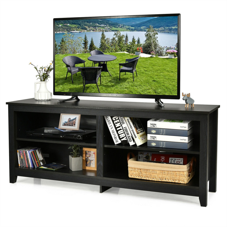 4-Cubby TV Stand for TV's up to 65 Inch with 3-Position Height Adjustable ShelfCostway Gallery View 8 of 12