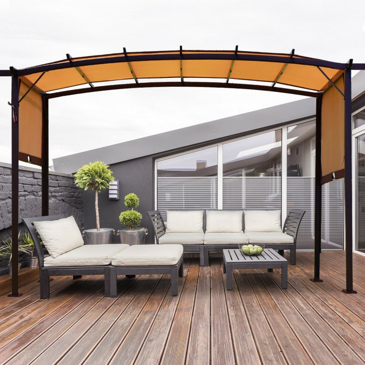 12 x 9 Feet Outdoor Pergola Gazebo Canopy Sun Shelter  with Steel FrameCostway Gallery View 7 of 10