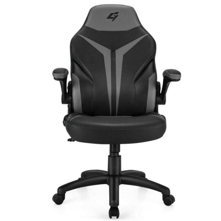 Height Adjustable Swivel High Back Gaming Chair Computer Office Chair-GrayCostway Gallery View 7 of 12