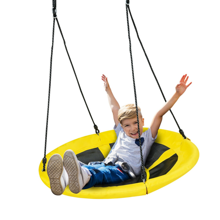 40 inch Nest Tree Outdoor Round Swing-YellowCostway Gallery View 3 of 11