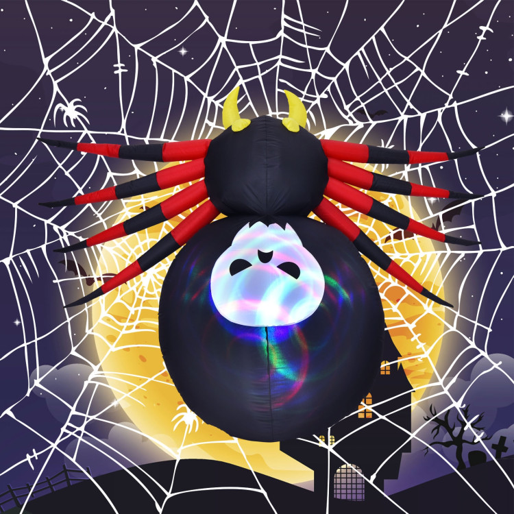6.5 Feet Inflatable Halloween Spider with Rotatable LED LightCostway Gallery View 7 of 12
