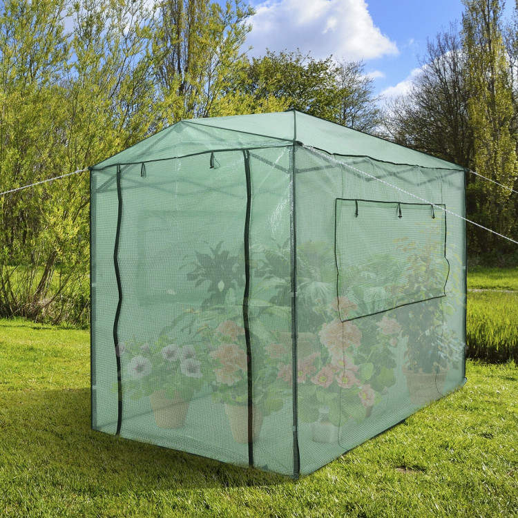 Portable Walk-in Greenhouse  with Window-GreenCostway Gallery View 7 of 12
