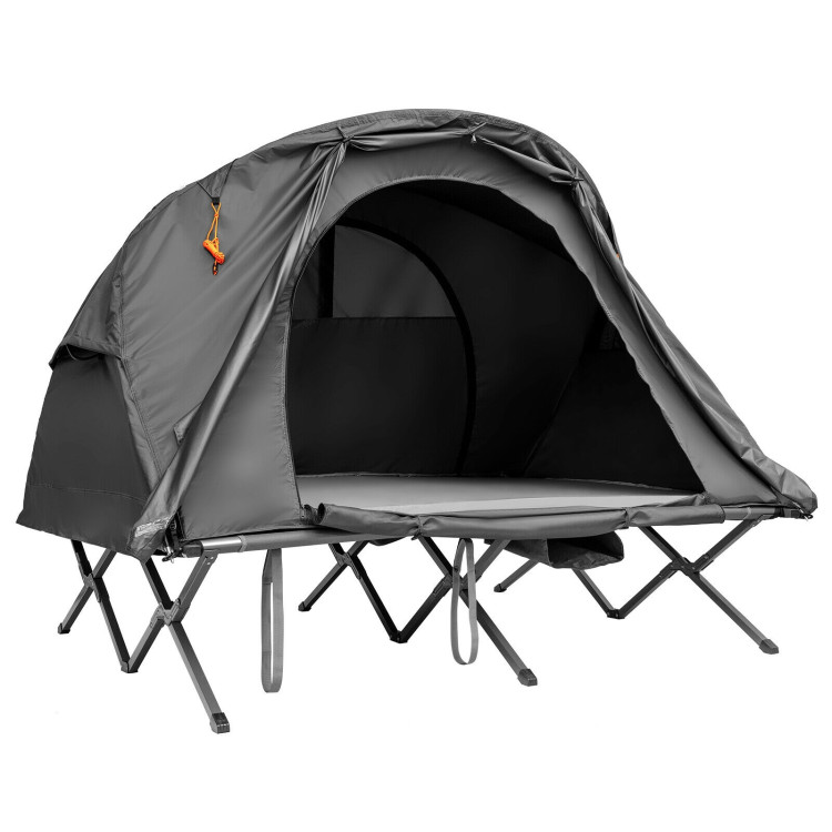 2-Person Outdoor Camping Tent with External Cover-GrayCostway Gallery View 3 of 10