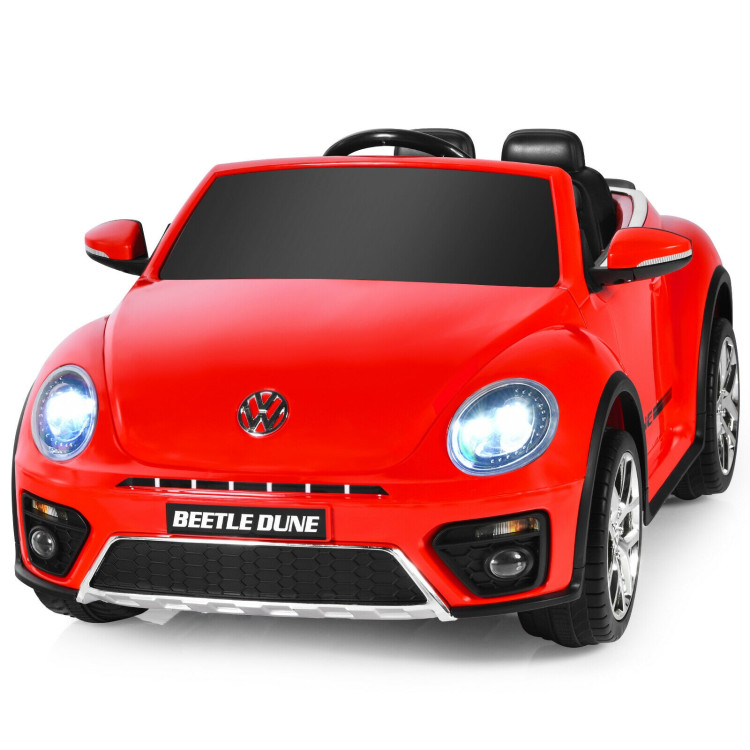 12V Licensed Volkswagen Beetle Kids Ride On Car with Remote Control-RedCostway Gallery View 7 of 12