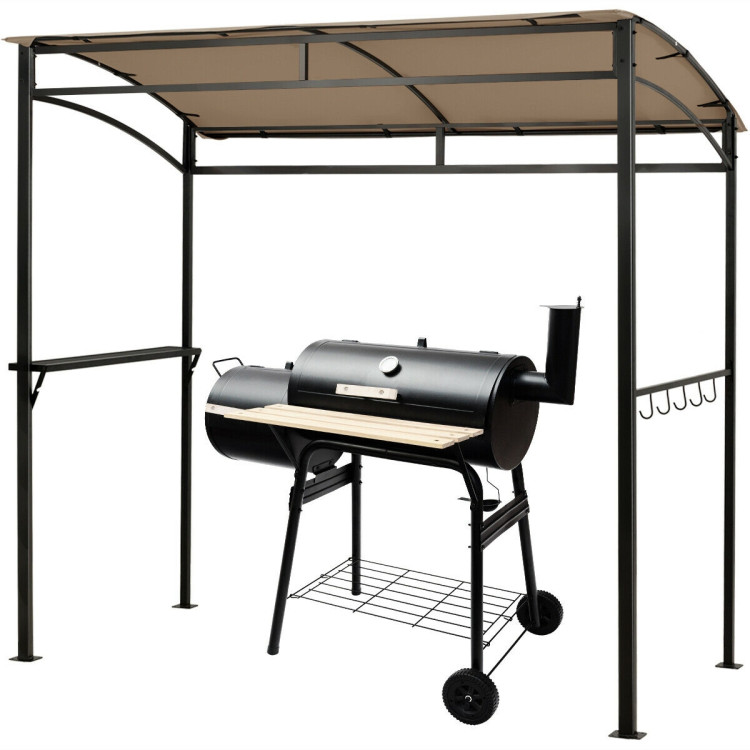 7 x 4.5 Feet Grill Gazebo Outdoor Patio Garden BBQ Canopy Shelter-BrownCostway Gallery View 10 of 10