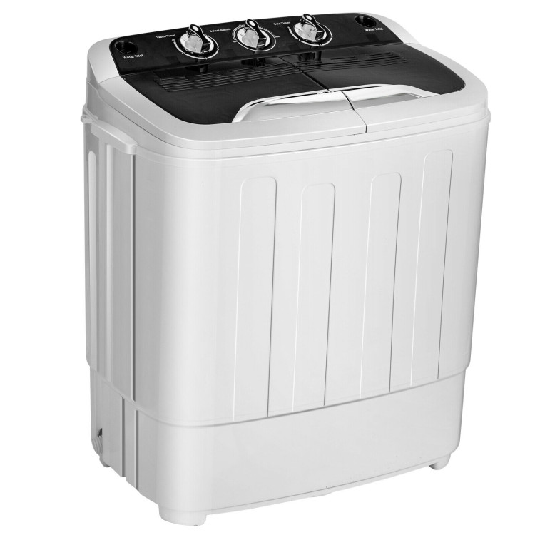 8 Lbs Compact Mini Twin Tub Washing Spiner Machine for Home and ApartmentCostway Gallery View 7 of 10