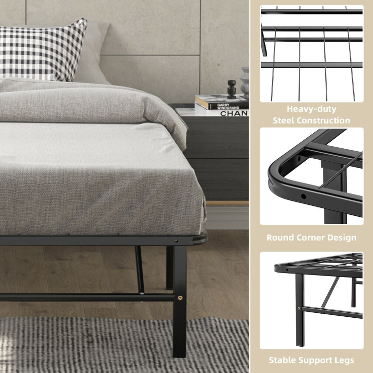 Twin/Full/Queen Size Foldable Metal Platform Bed with Tool-Free Assembly-Twin sizeCostway Gallery View 10 of 11