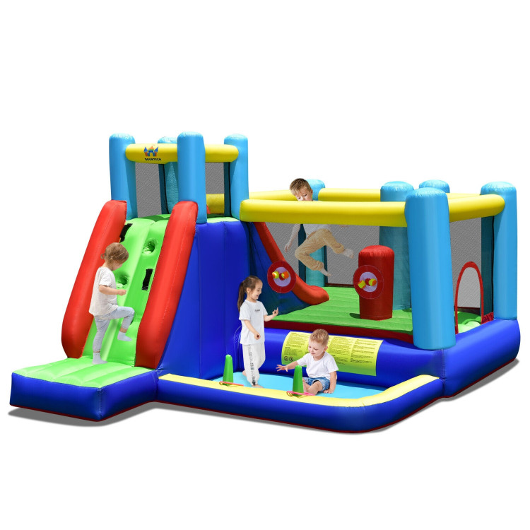 8-in-1 Kids Inflatable Bounce House with Slide without BlowerCostway Gallery View 7 of 10