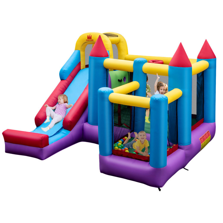 5-in-1 Inflatable Bounce House with 735W BlowerCostway Gallery View 7 of 12