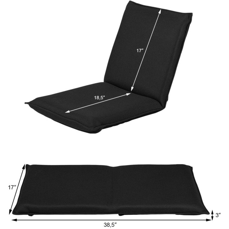 Adjustable 6 positions Folding Lazy Man Sofa Chair Floor Chair-BlackCostway Gallery View 5 of 11