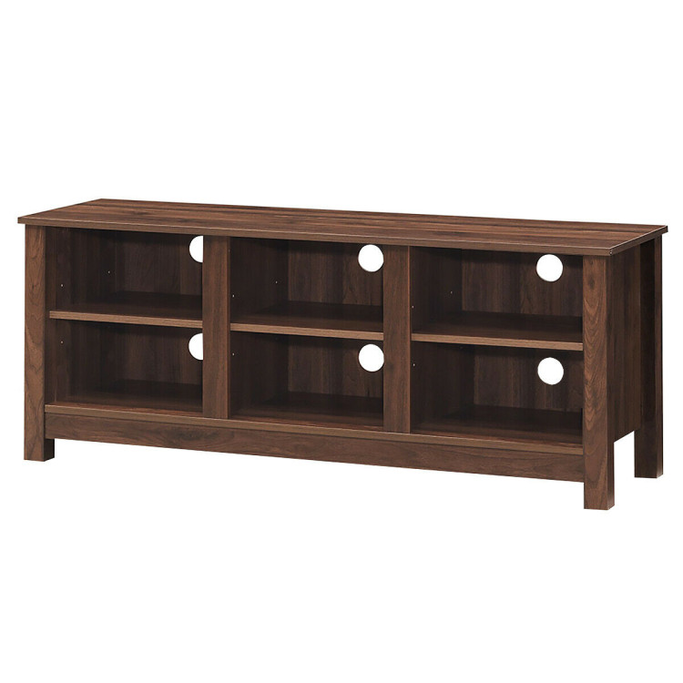 60 Inch  Entertainment TV Stand Cabinet-BrownCostway Gallery View 4 of 13