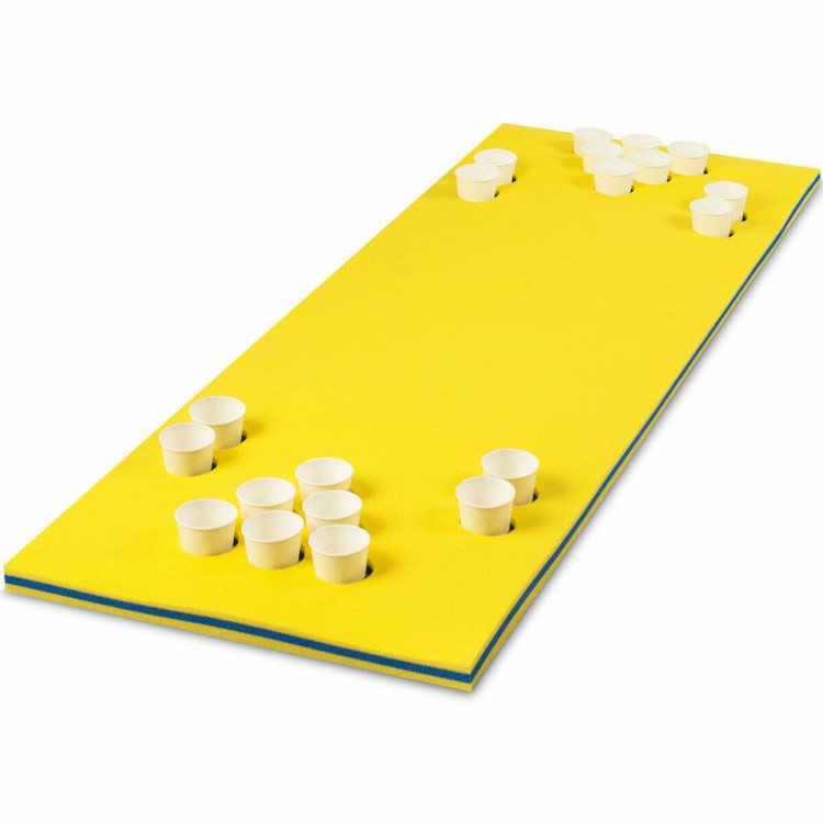 5.5 Feet 3-Layer Multi-Purpose Floating Beer Pong Table-YellowCostway Gallery View 4 of 12