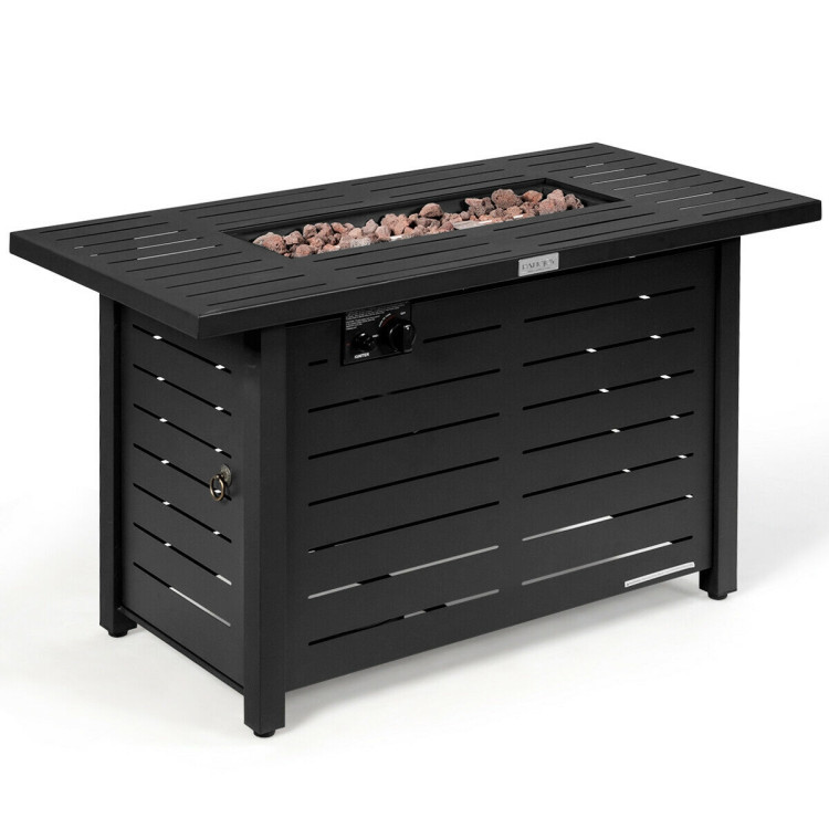 42 Inch 60,000 BTU Rectangular Propane Fire Pit Table with Waterproof CoverCostway Gallery View 11 of 11