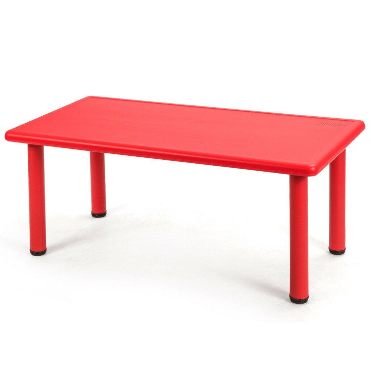 Kids Plastic Rectangular Learn and Play Table-RedCostway Gallery View 5 of 12