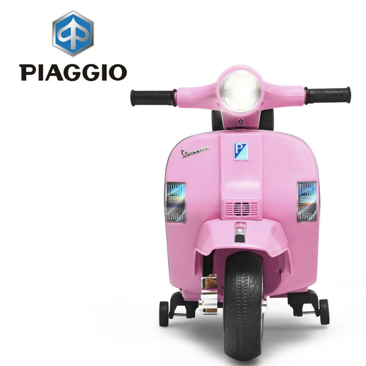 6V Kids Ride On Vespa Scooter Motorcycle for Toddler-PinkCostway Gallery View 9 of 12