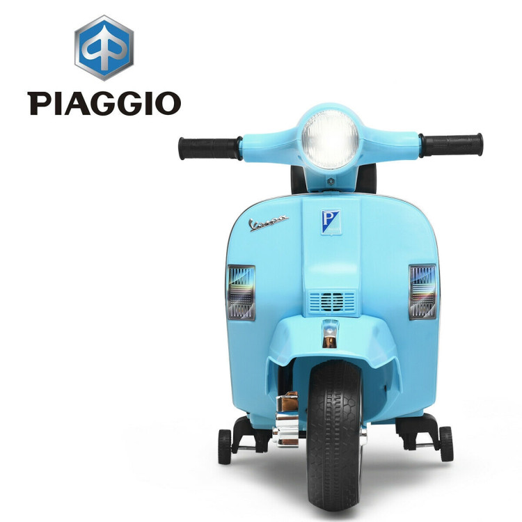 6V Kids Ride On Vespa Scooter Motorcycle for Toddler-Light BlueCostway Gallery View 8 of 12