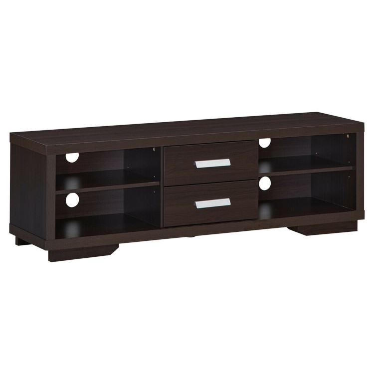 Modern TV Stand Entertainment Center with 2 Drawers and 4 Open ShelvesCostway Gallery View 1 of 12