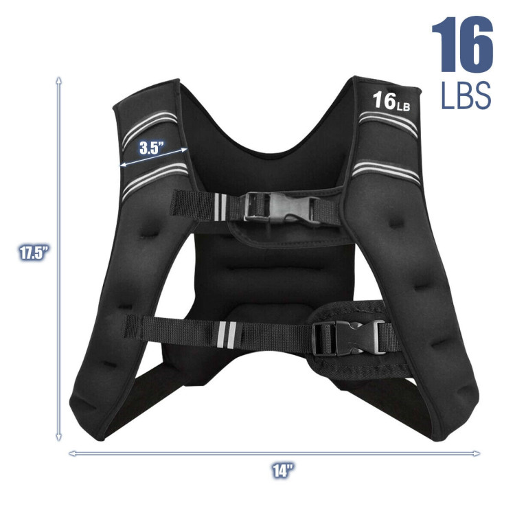 Workout Weighted Vest with Mesh Bag Adjustable Buckle-16 lbsCostway Gallery View 5 of 12
