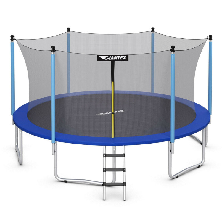 15 Feet Outdoor Bounce Trampoline with Safety Enclosure NetCostway Gallery View 9 of 11